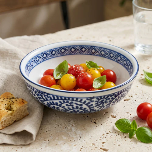 Blue & White Rounded Tapas Bowl