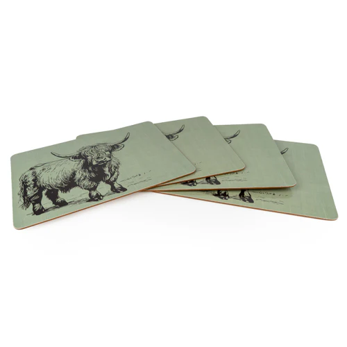 Sage Green Highland Cow Placemat Set   - Image 5