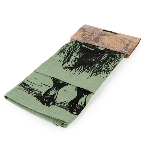 Sage Green Highland Cow Tea Towels - Image 3