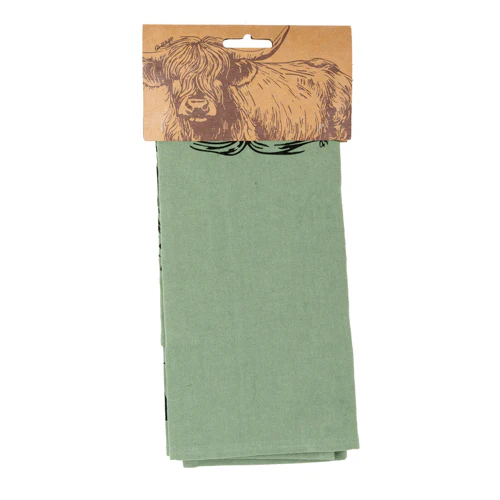 Sage Green Highland Cow Tea Towels - Image 4