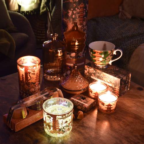 Samarkand Moroccan Red Cinnamon LED Glitter Candle - Image 3
