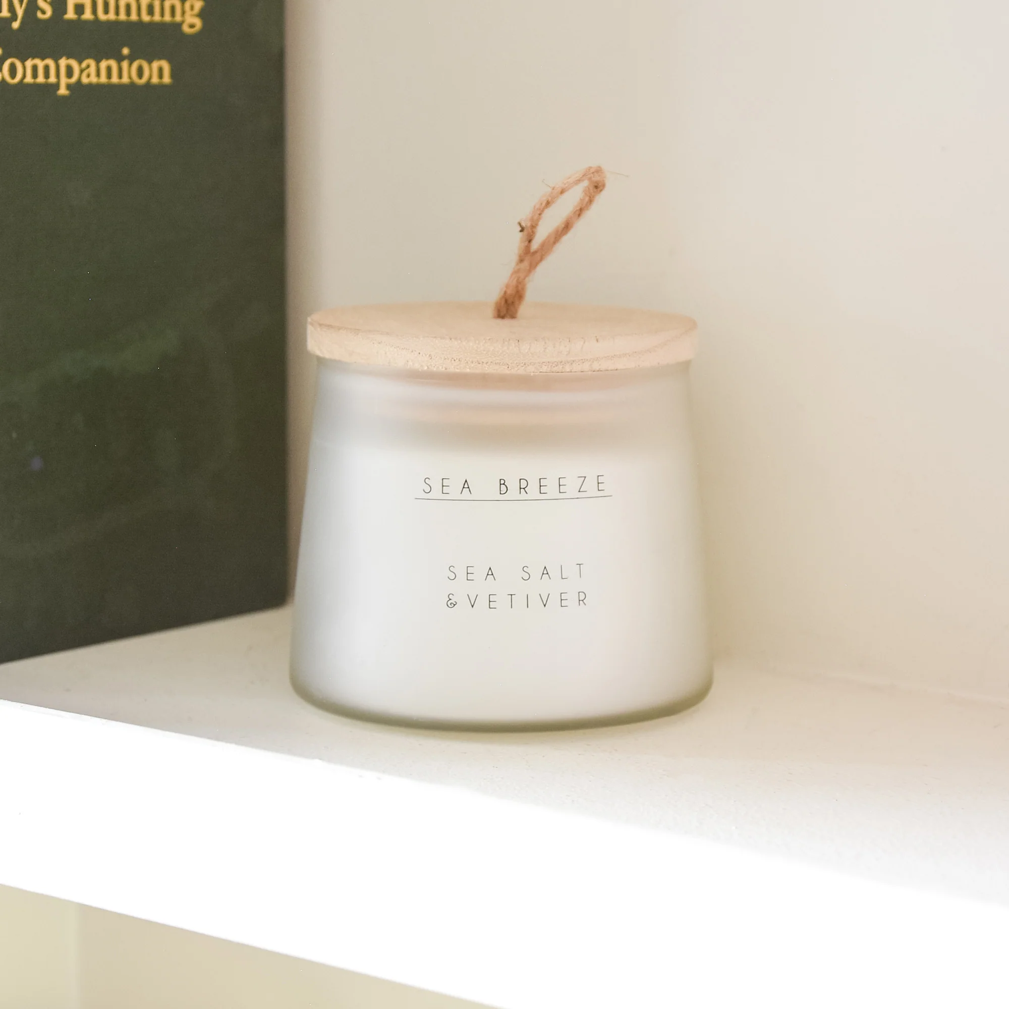 Sea Salt Scented Medium Nautical Candle With Wooden Lid