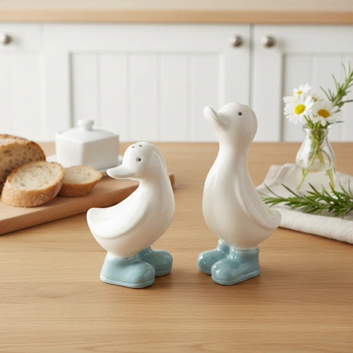 Set of 2 3D Ducks in Wellies Salt and Pepper Shakers