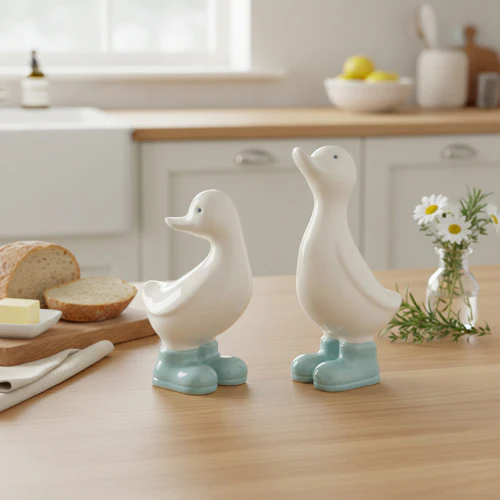 Set of 2 3D Ducks in Wellies Salt and Pepper Shakers - Image 2
