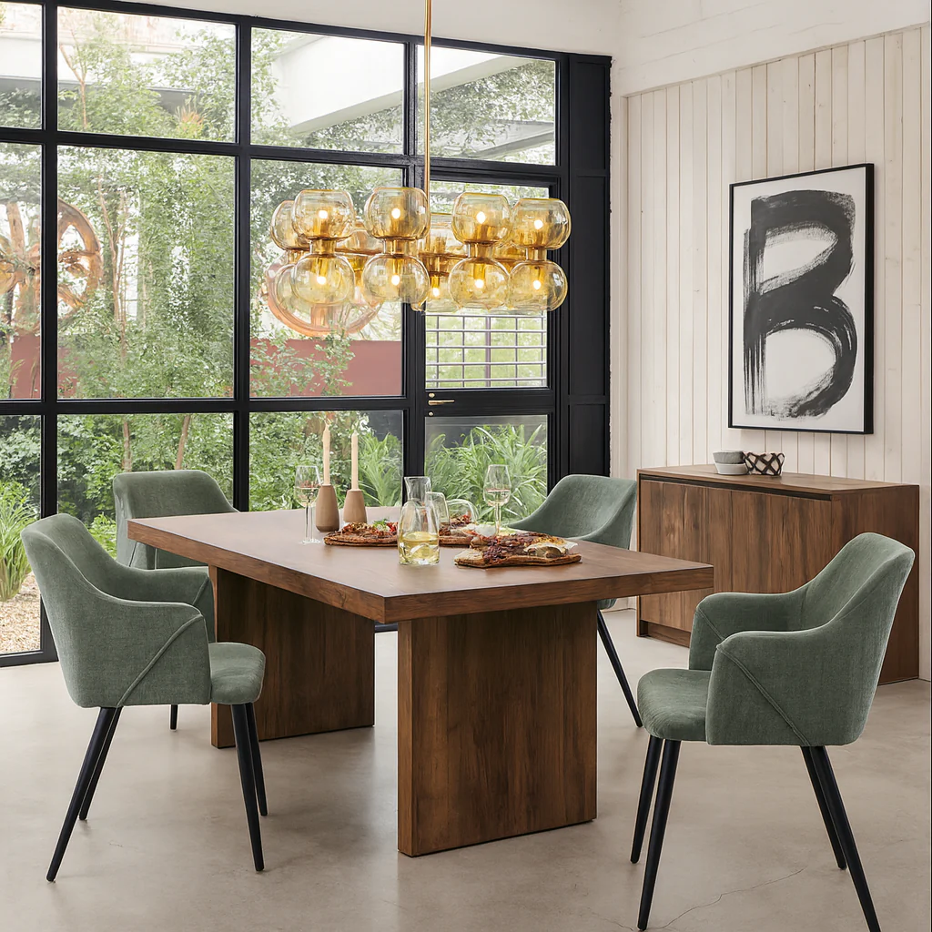Set of 2 Aldridge Dining Chair with Black Leg in Terry Grey
