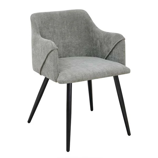 Set of 2 Aldridge Dining Chair with Black Leg in Terry Grey - Image 2