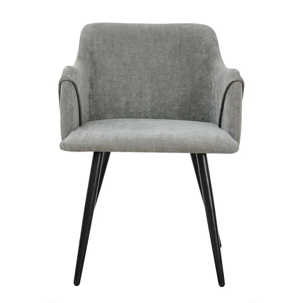 Set of 2 Aldridge Dining Chair with Black Leg in Terry Grey - Image 3