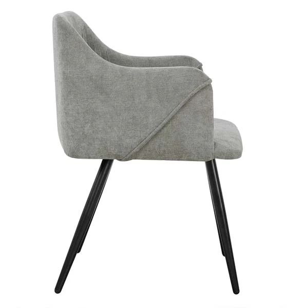 Set of 2 Aldridge Dining Chair with Black Leg in Terry Grey - Image 5
