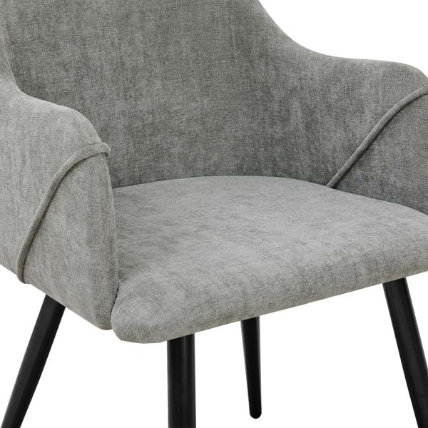Set of 2 Aldridge Dining Chair with Black Leg in Terry Grey - Image 6