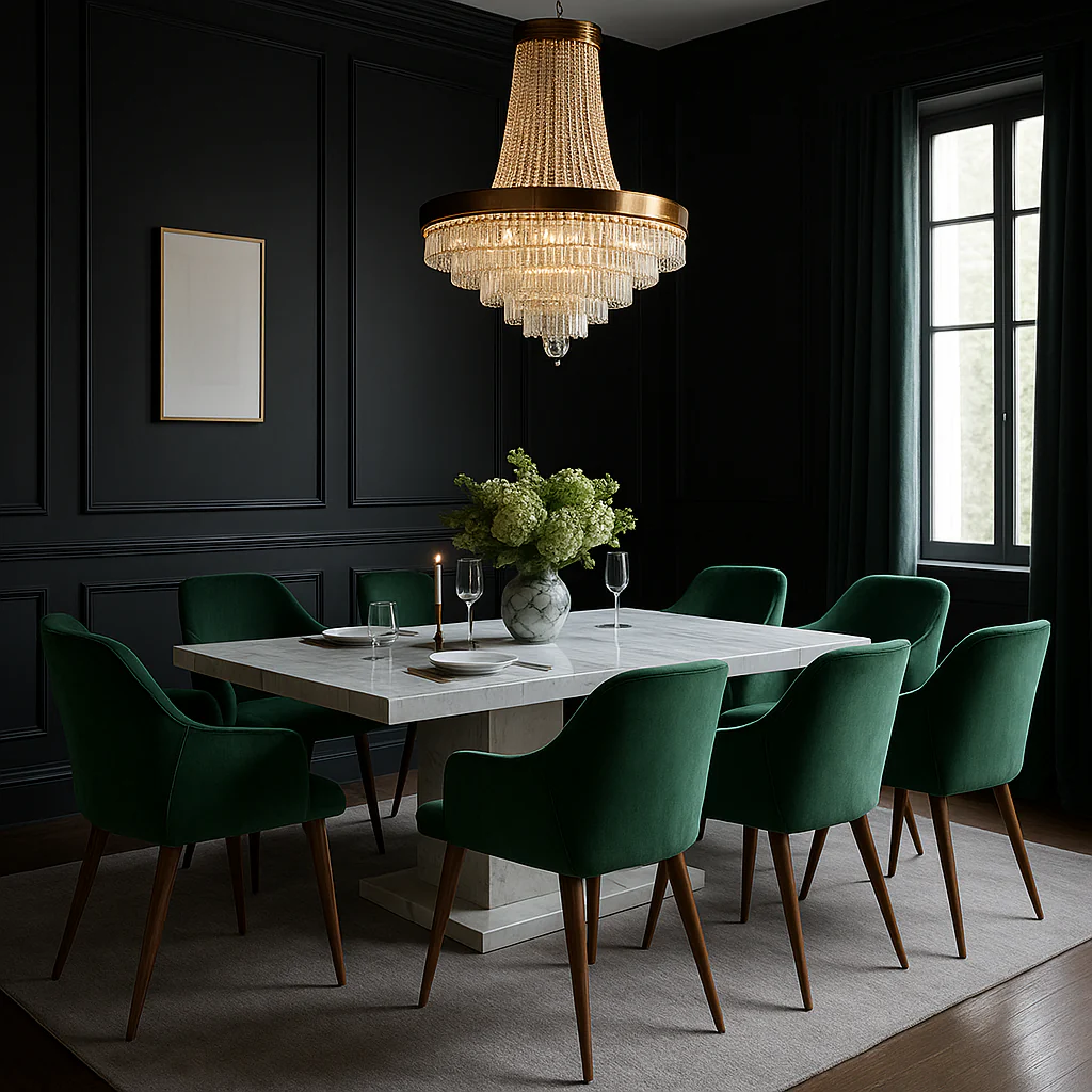 Set of 2 Aldridge Dining Chair in Dark Green