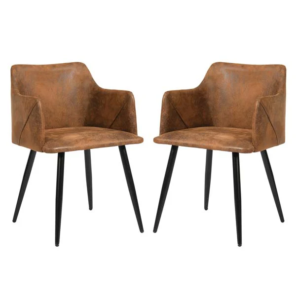 Set of 2 Aldridge Dining Chair in Suede Brown - Image 8