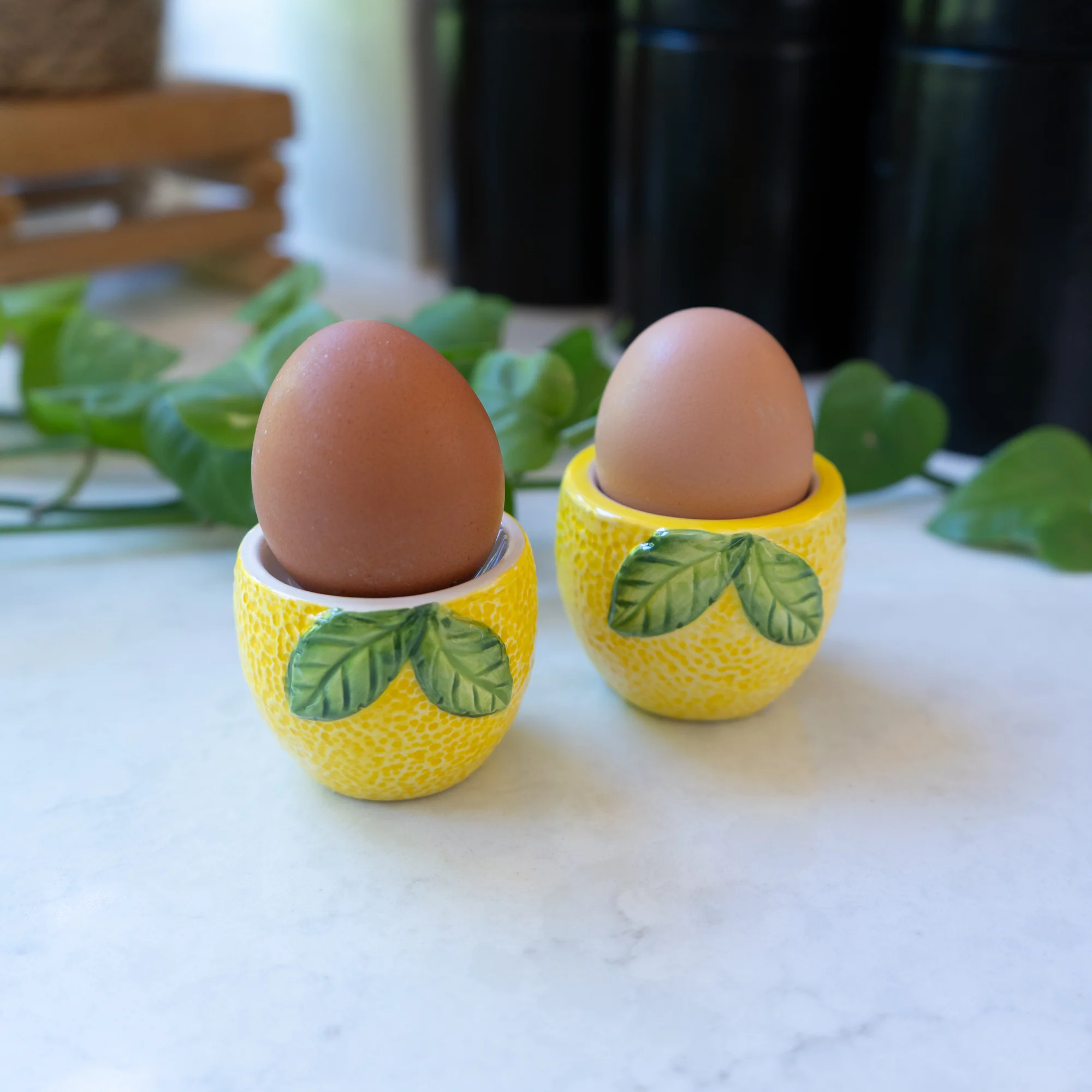 Set of 2 Lemon Egg Cups - Image 2