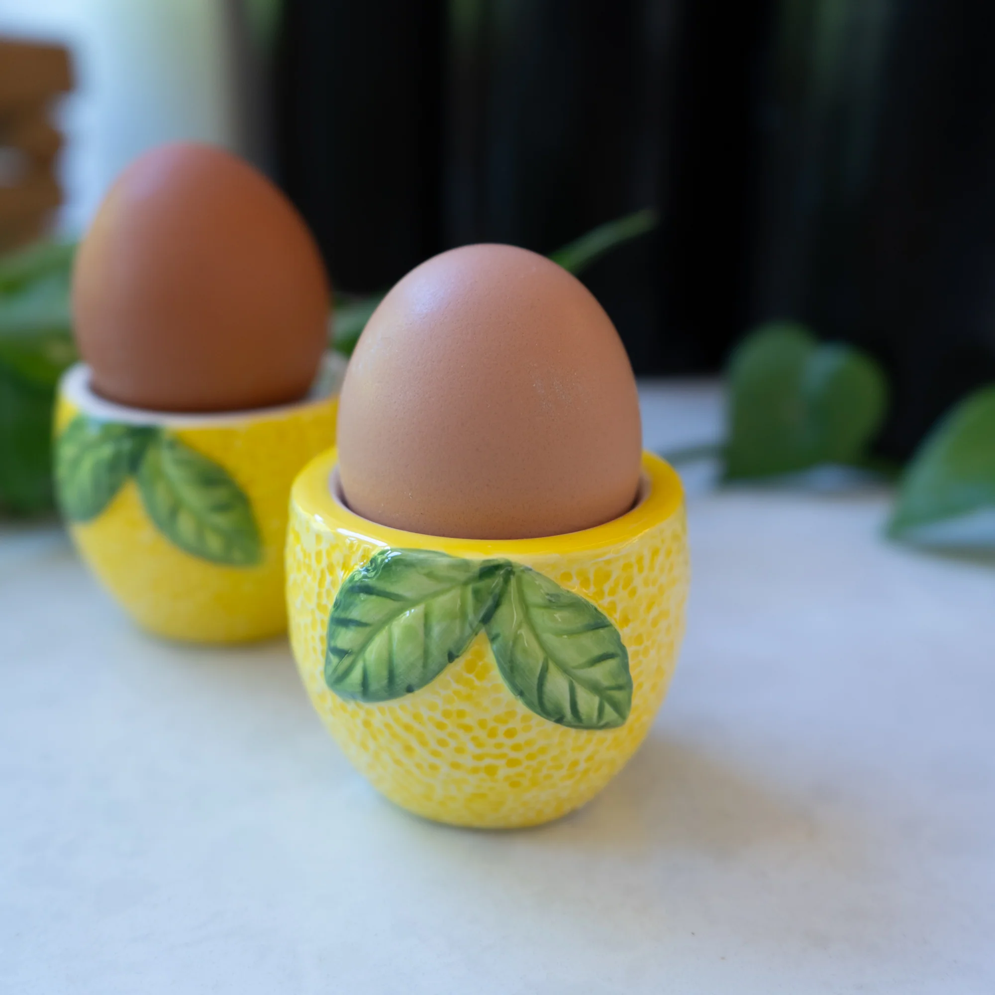 Set of 2 Lemon Egg Cups - Image 3