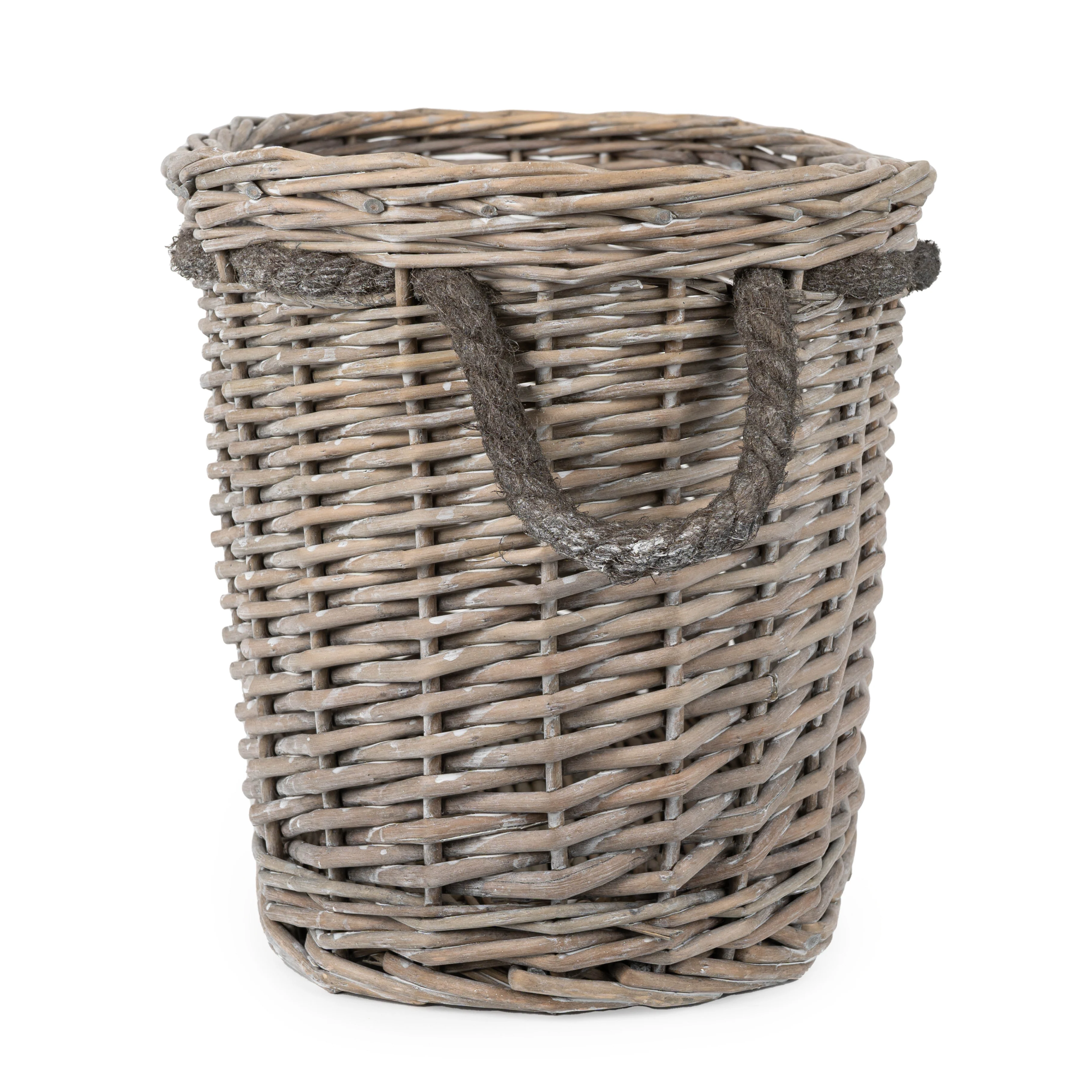 Set Of 2 Oval Log Baskets in Grey Wash - Image 4