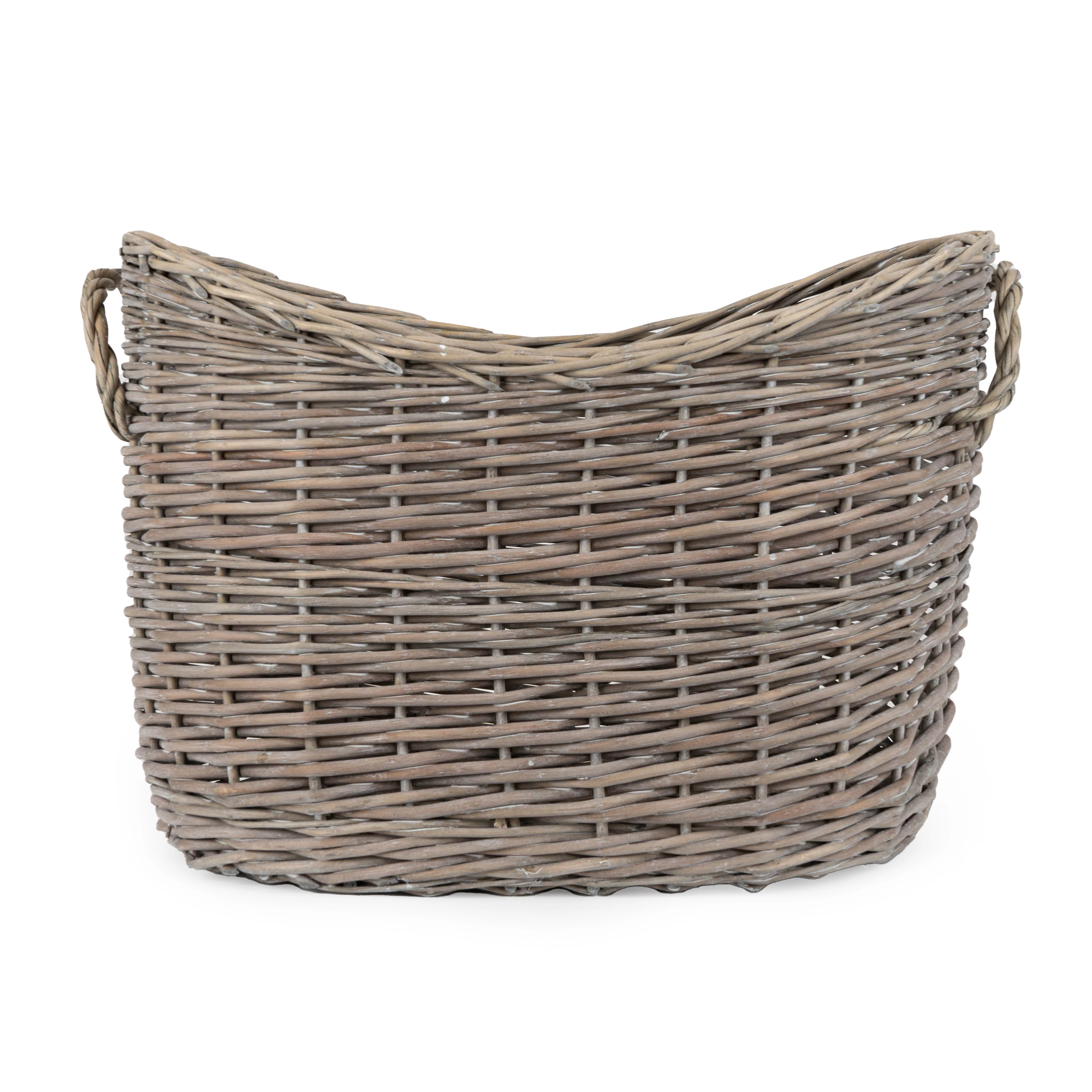 Set of 2 Oval Scoop Log Baskets - Image 6