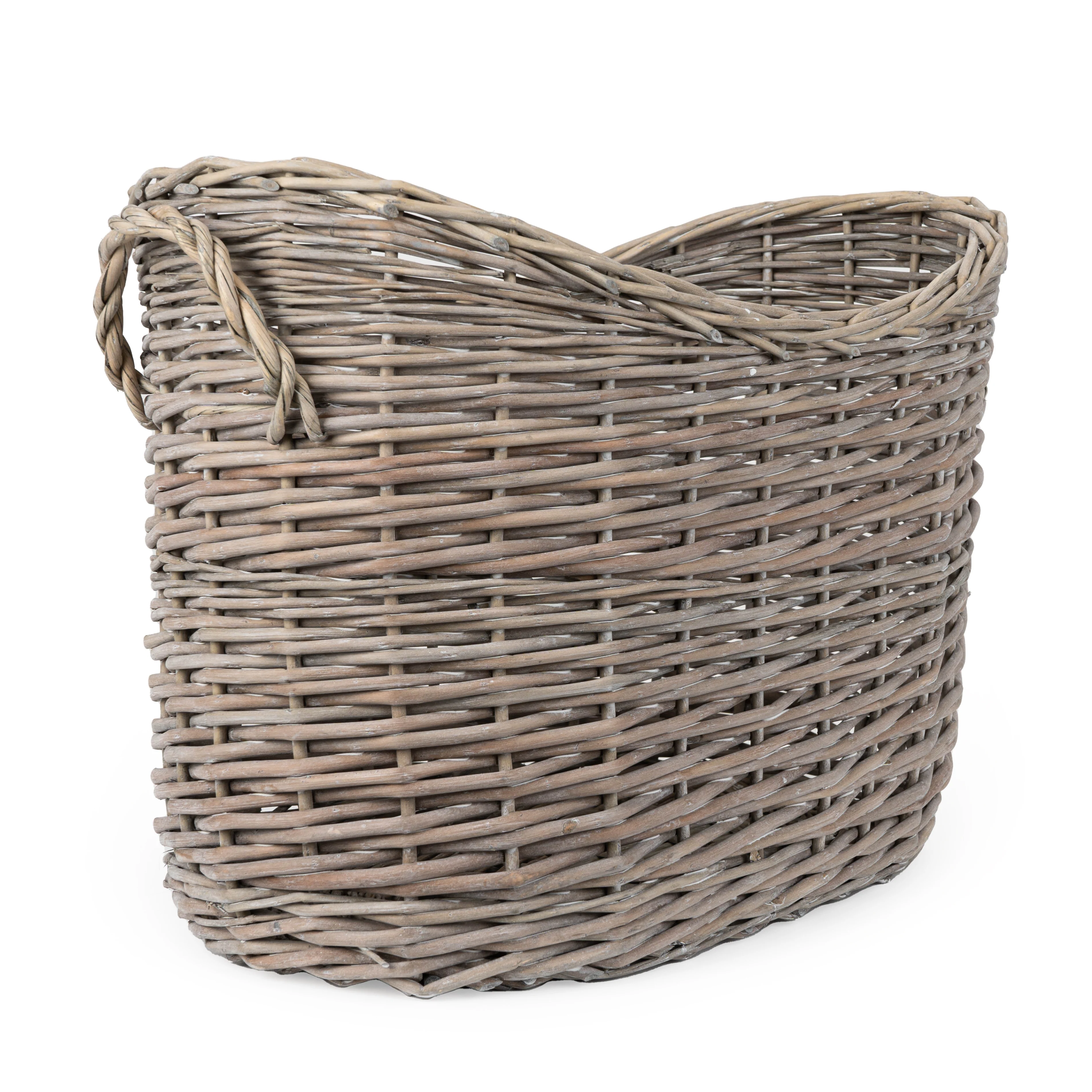 Set of 2 Oval Scoop Log Baskets - Image 8