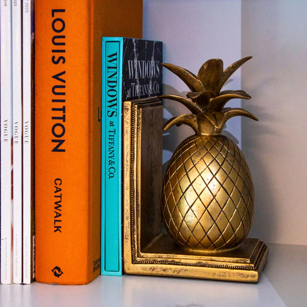 Art Deco Style Gold Pineapple Bookends - Image 3