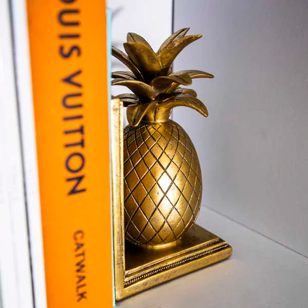 Art Deco Style Gold Pineapple Bookends - Image 5