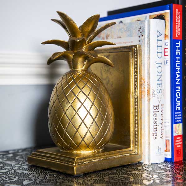 Art Deco Style Gold Pineapple Bookends - Image 6