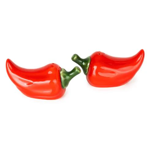 Set of 2 Salt & Pepper Pots - Chilli Print - Image 3
