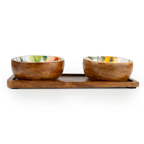 Set of 2 Dipping Bowls on Tray Tomatoes - Image 4