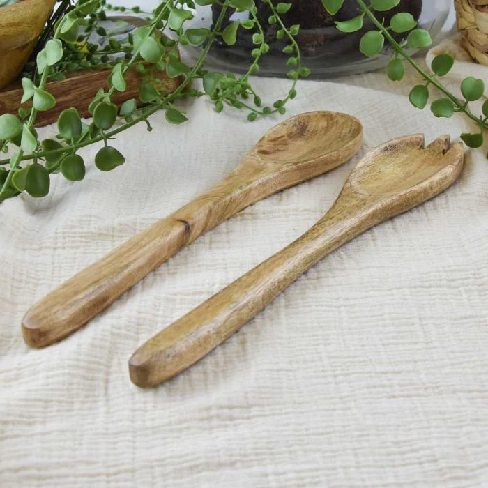 Set Of 2 Wooden Fork/Spoon - Image 2