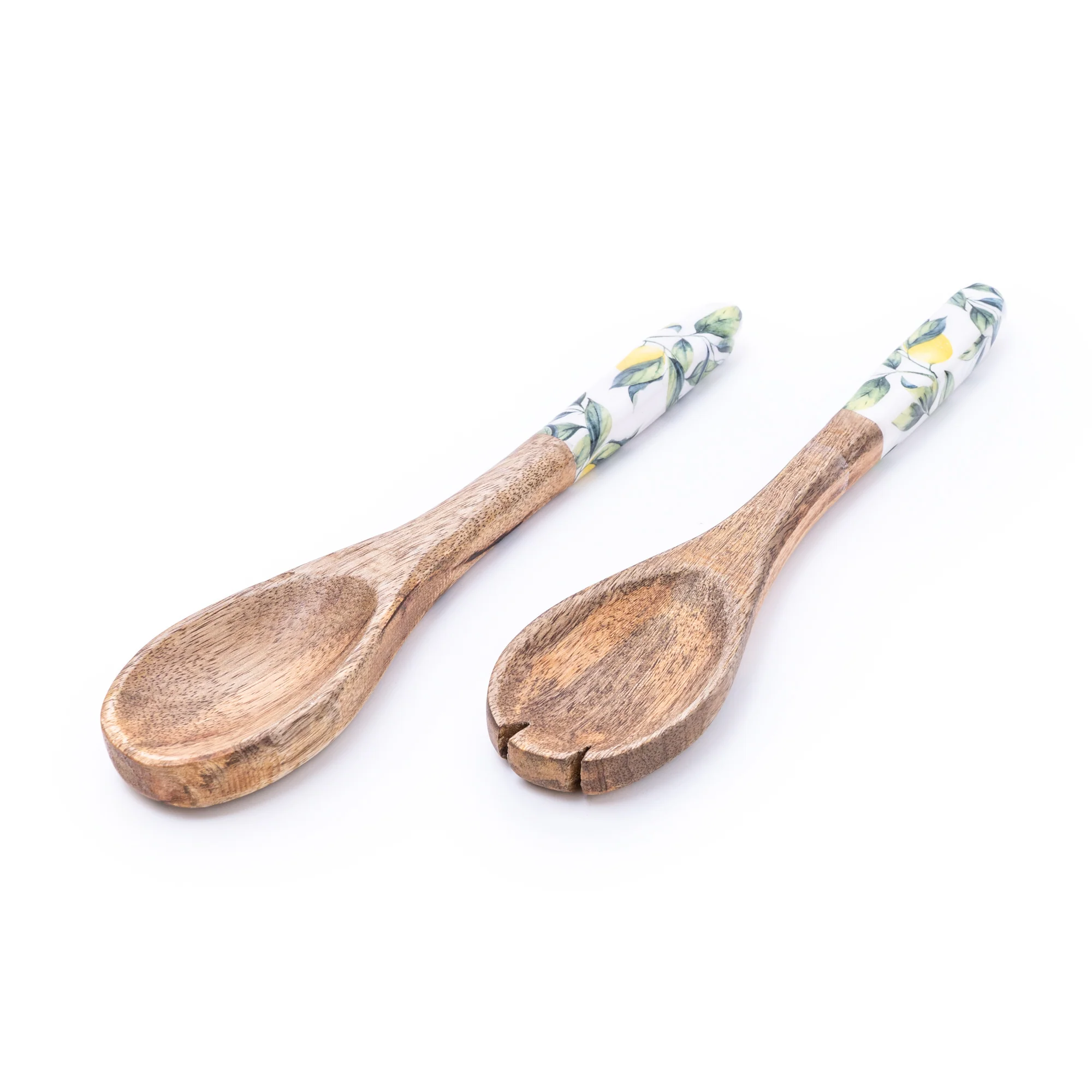 Set Of 2 Wooden Fork/Spoon With Enamel Inlay - Image 4