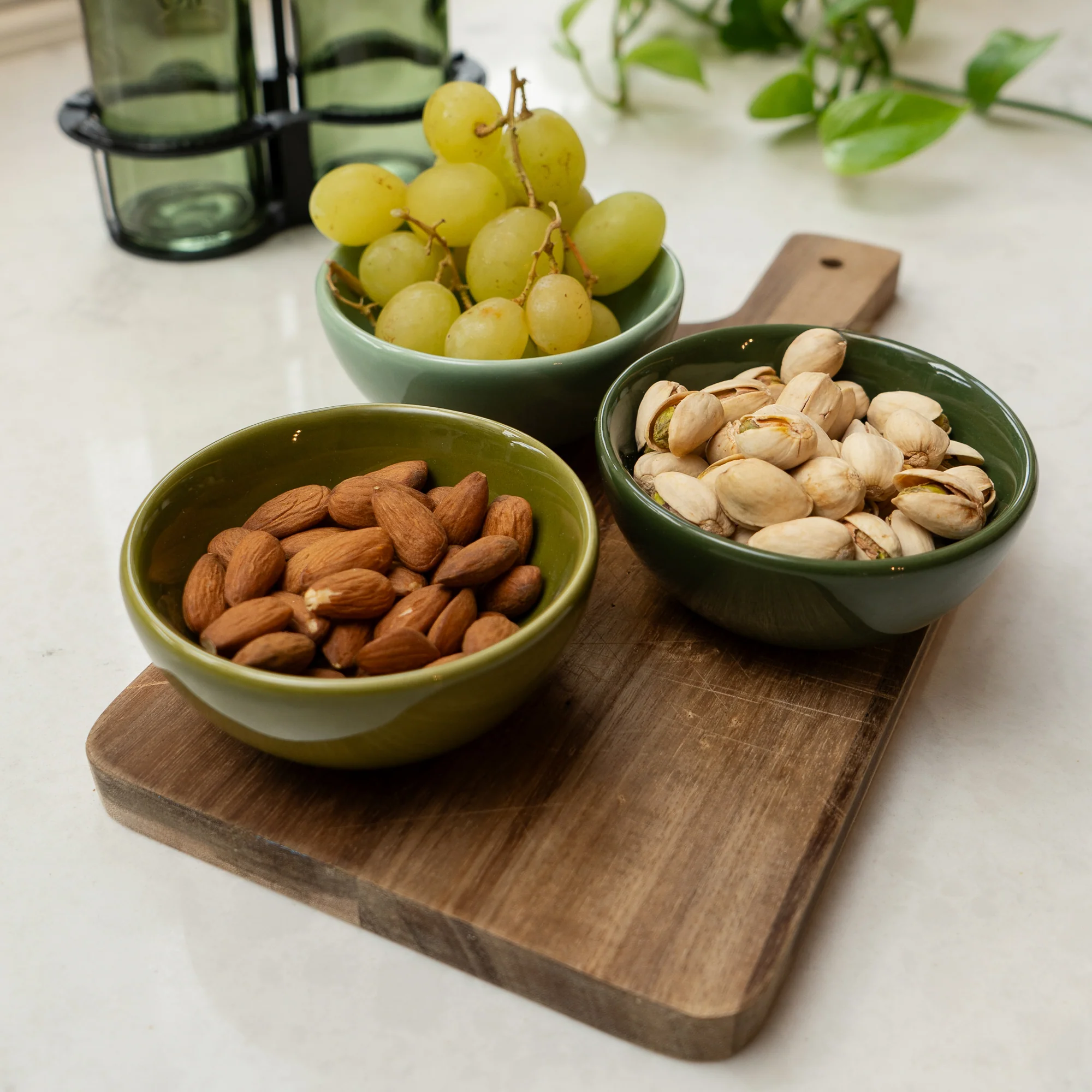 Artisan Ceramic Dipping Bowls Set - Olive