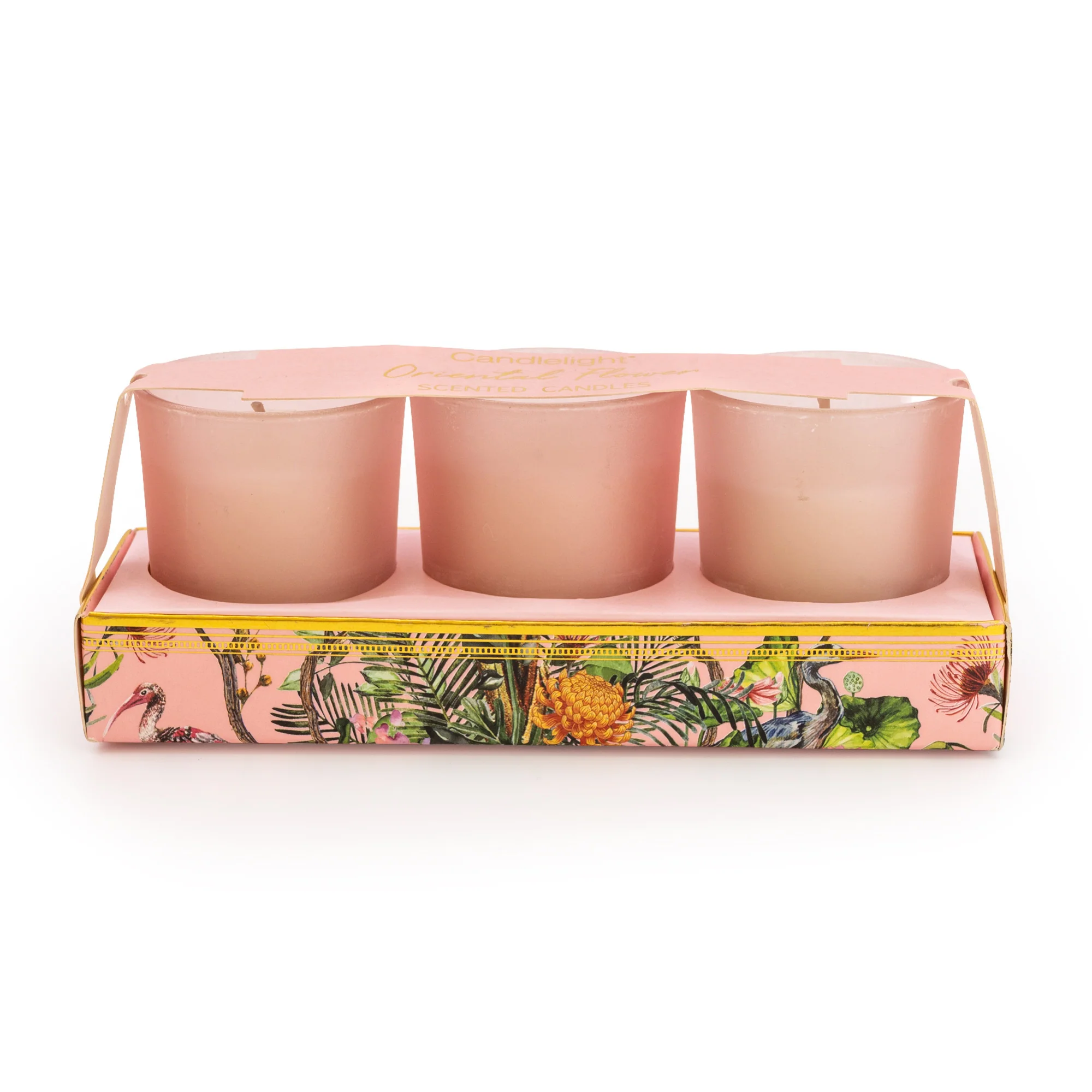 Pink Trio Chinoiserie Candles with Enchanting Oriental Floral Essence - Image 2