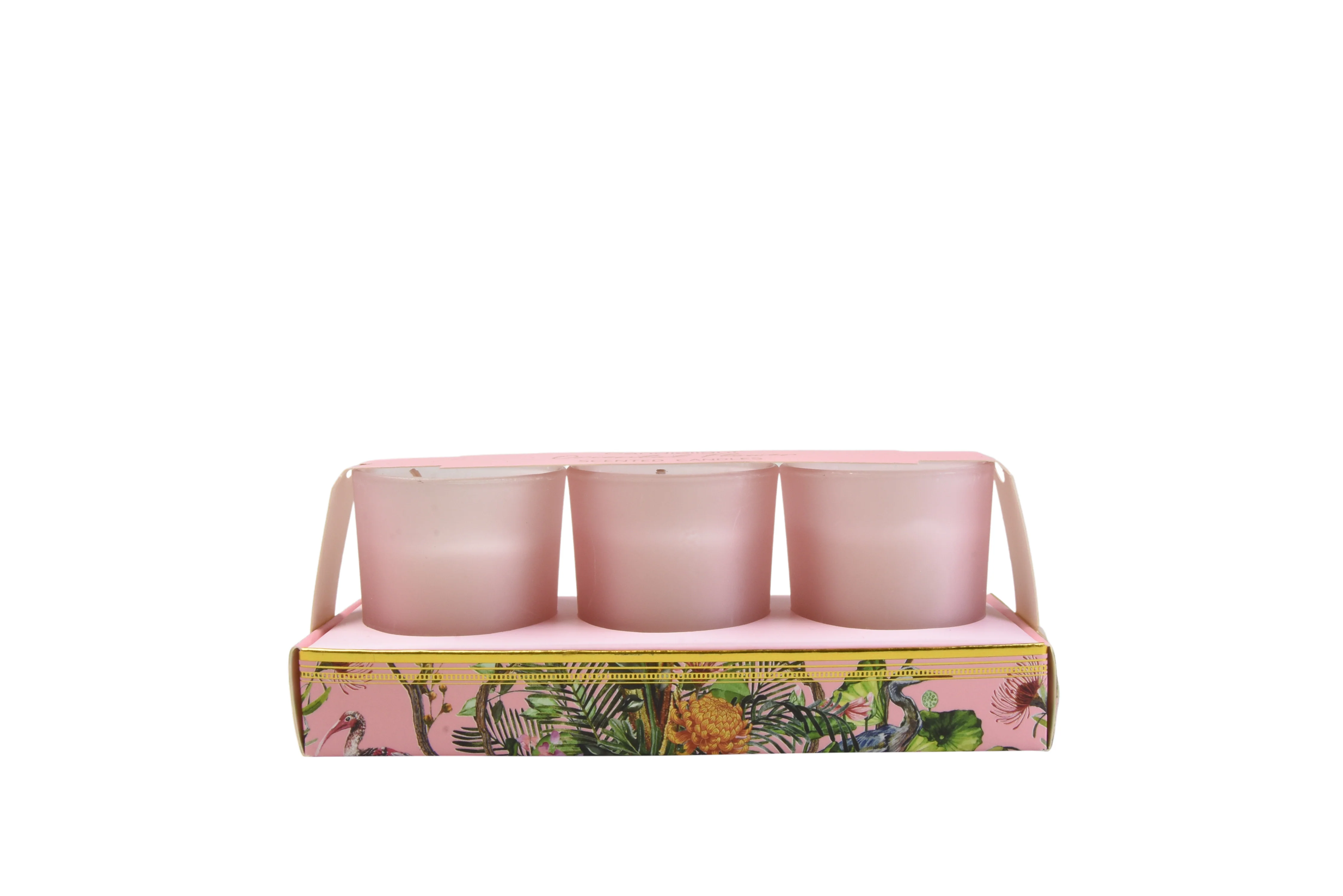 Pink Trio Chinoiserie Candles with Enchanting Oriental Floral Essence - Image 3