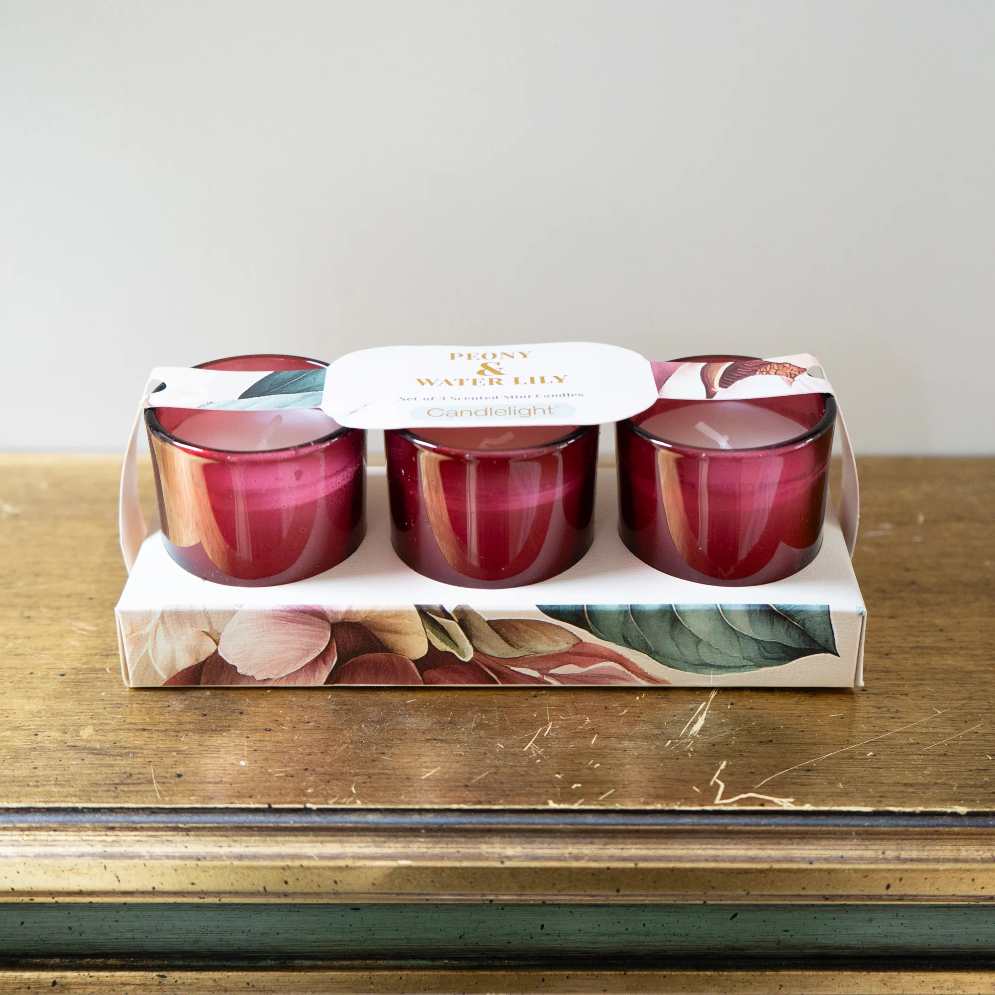Peony & Water Lily Votive Candles Set