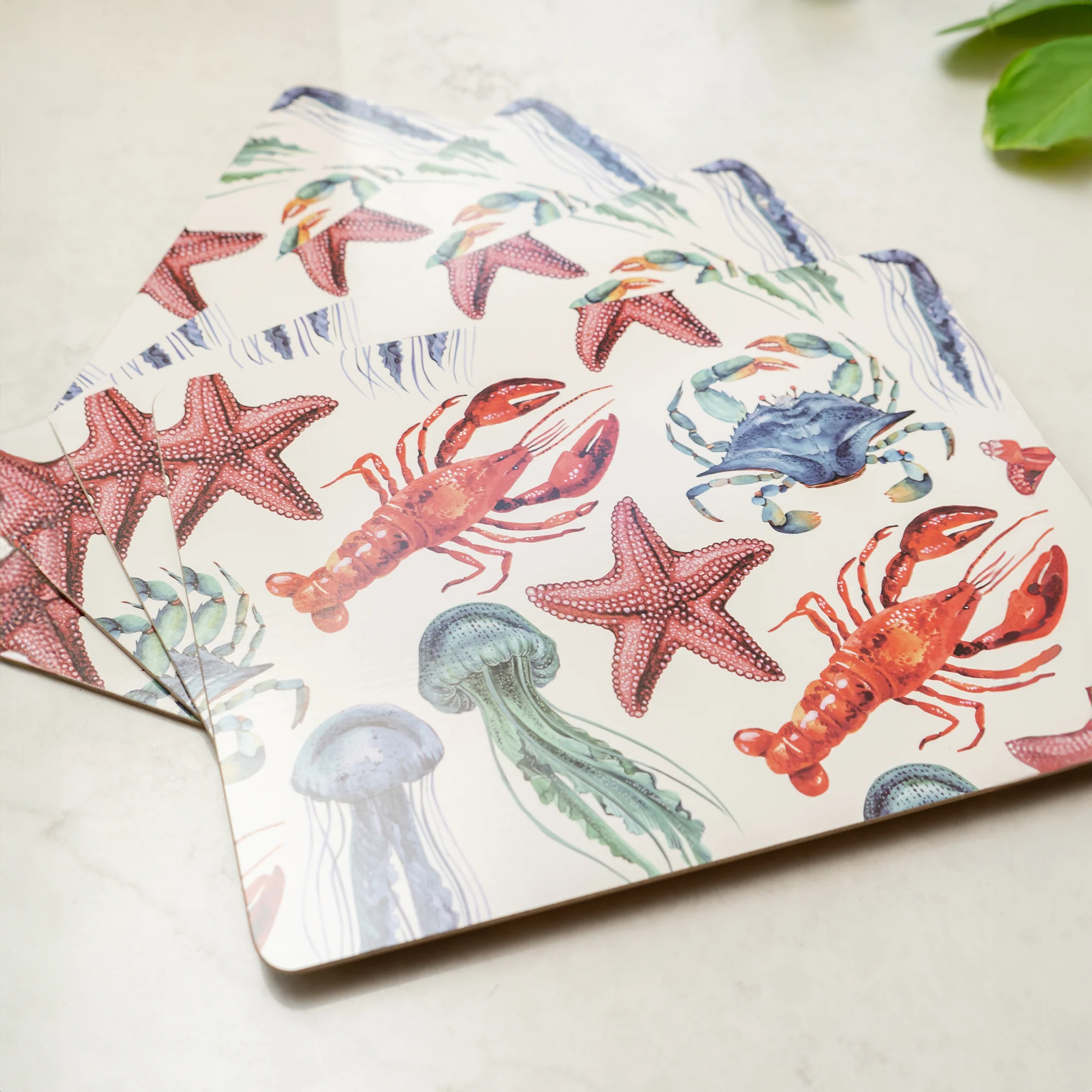 Set of 4 sea creatures placemats
