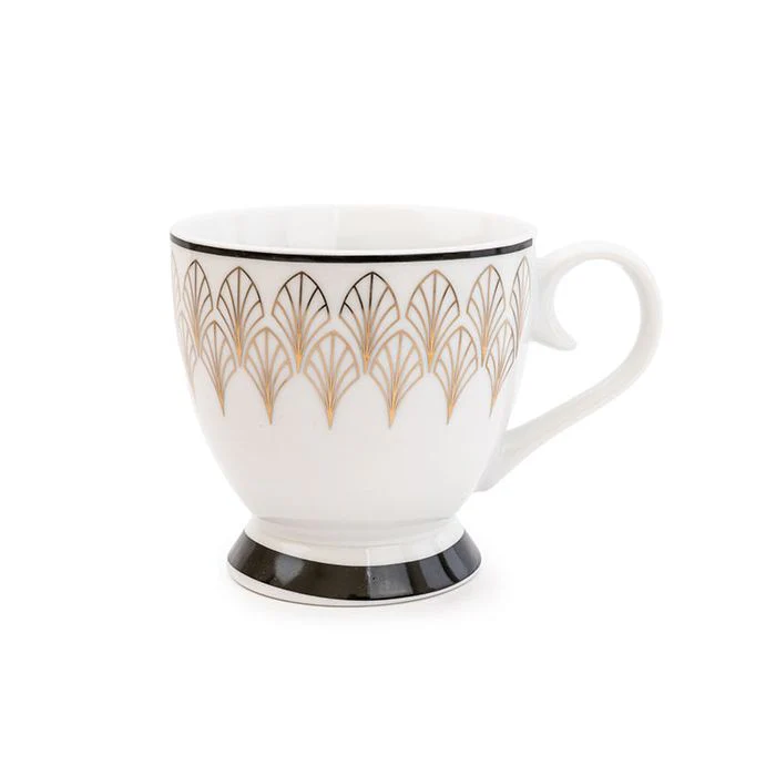 Set Of 2 Flared Mugs In Black And Gold - Image 2