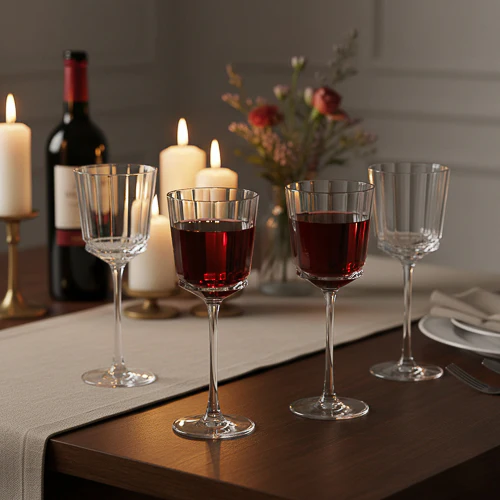 Set of Four Maccassar Medium Wine Glasses
