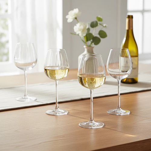 Set of Four Medium Swirly Wine Glasses