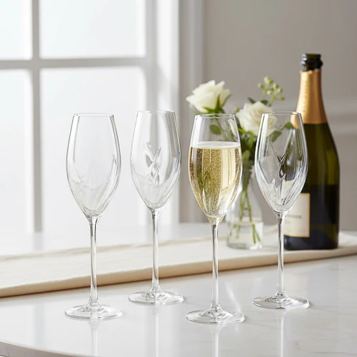 Set of Four Swirly Flute Glasses