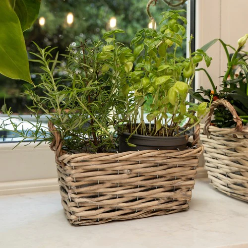 Set of Three Wicker Baskets with Liners & Handles - Image 6