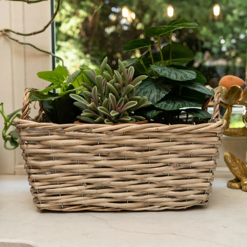 Set of Three Wicker Baskets with Liners & Handles - Image 8