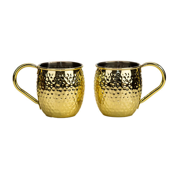 Set of Two Art Deco Gold Moscow Mule Mugs - Image 2