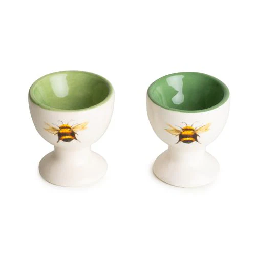 Set of Two Ceramic Egg Cups with Bee Design - Image 3