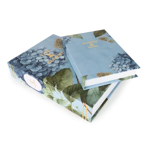 Set of Two Hydrangea Print Faux Storage Boxes - Image 4