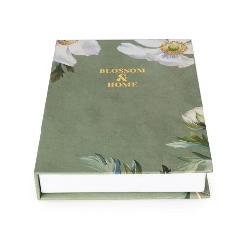 Set of Two Oversized Florals Green Faux Storage Boxes - Image 5