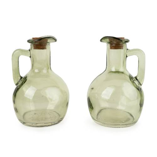 Set of Two Green Oil Bottles - Image 3