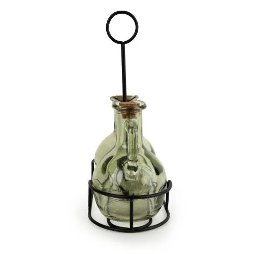 Set of Two Green Oil Bottles - Image 4