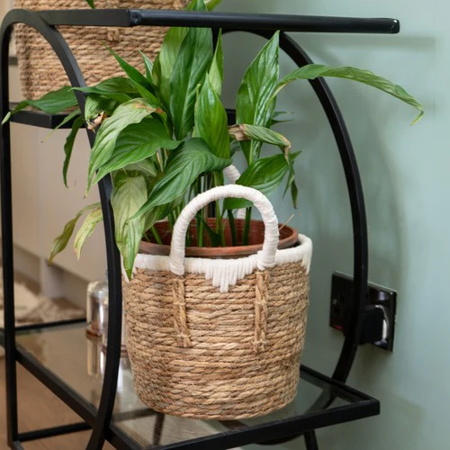 Set of Two Straw Storage Baskets with Handles - Image 5