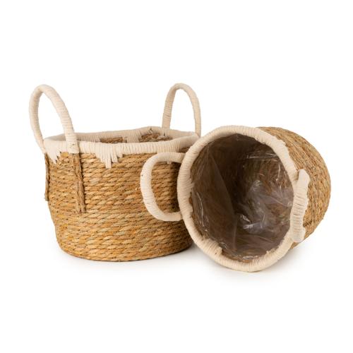 Set of Two Straw Storage Baskets with Handles - Image 8