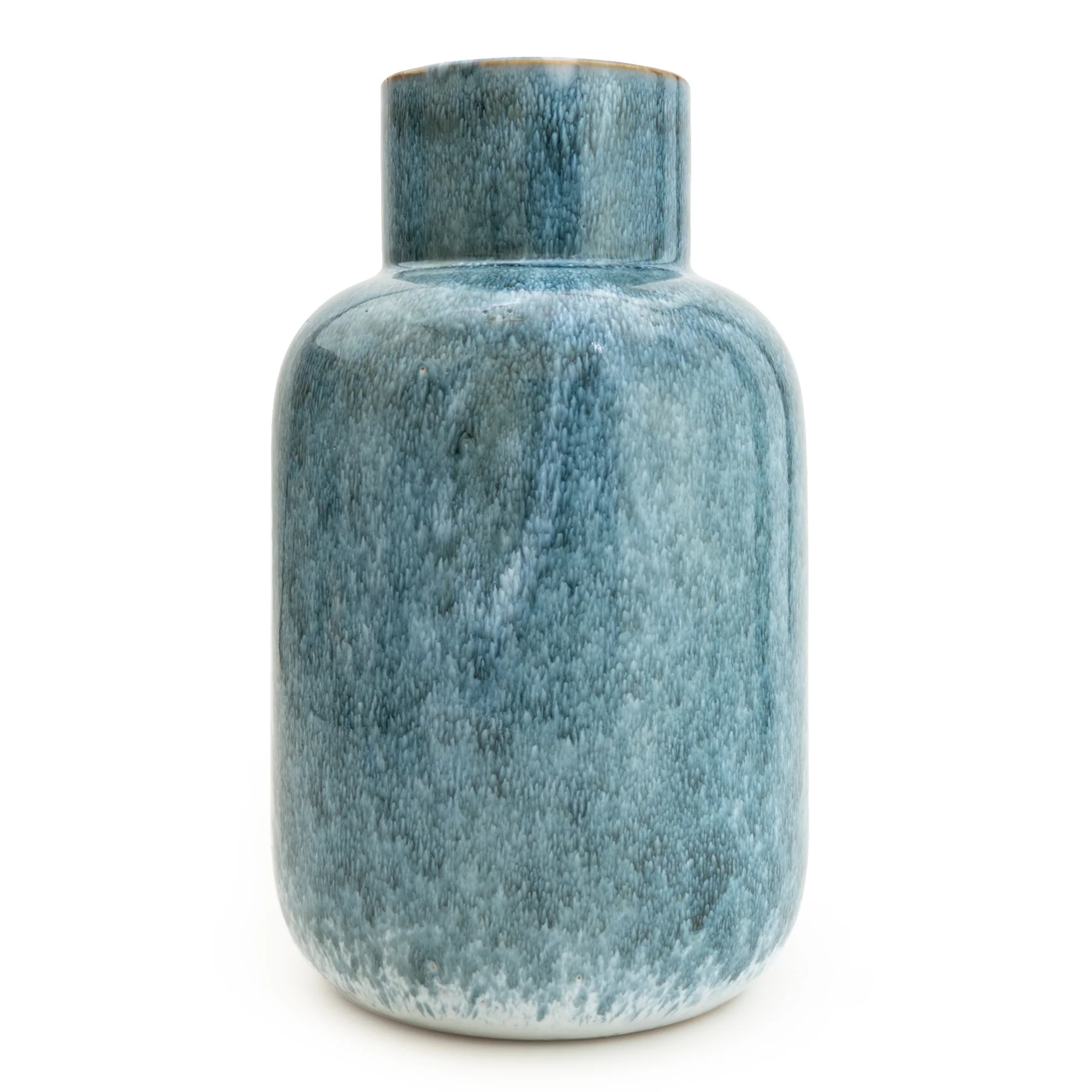 Charming Blue Reactive Glaze Bottle Vase - Image 3
