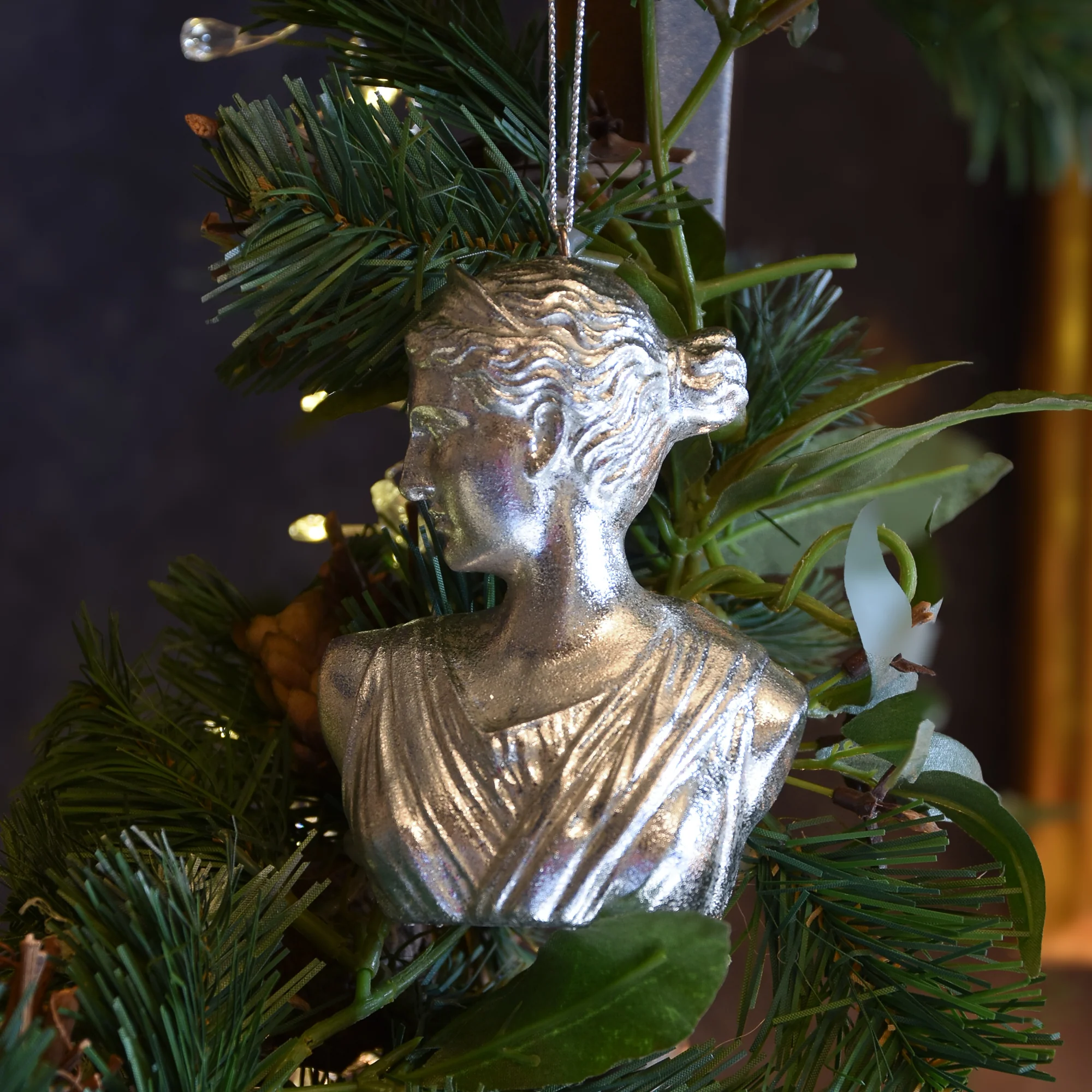 Silver Artemis Bust Hanging Decoration