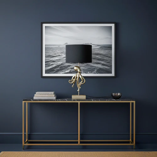 Silver Octopus Lamp with Black Shade - Image 2