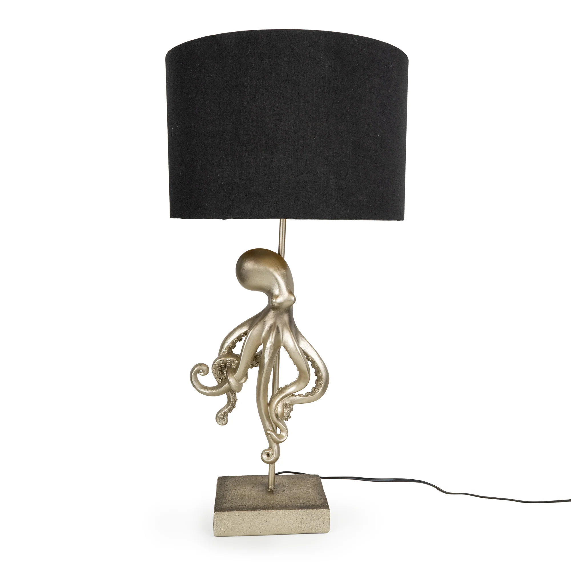 Silver Octopus Lamp with Black Shade - Image 3